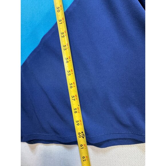 Vince Camuto Womens Colorblock Maxi Dress Sze 6 Blue Teal Sleeveless Summer Chic - Picture 10 of 11